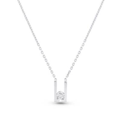 0,18 Karat Diamant Solitär Kette - 2