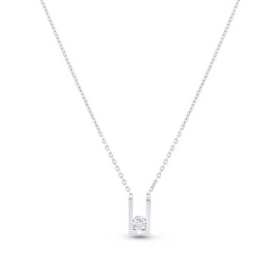 0,18 Karat Diamant Solitär Kette - 3