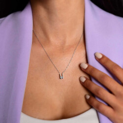 0,18 Karat Diamant Solitär Kette - 4