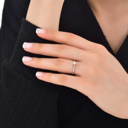 0,18 Karat Solitär Diamantring - 4