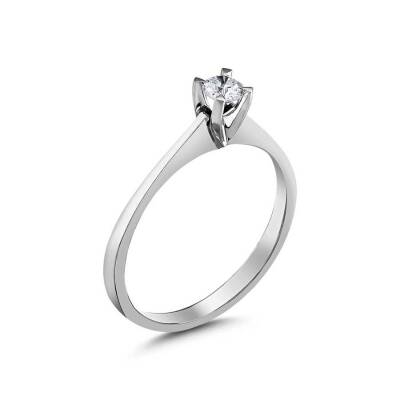 0,18 Karat Solitär Diamantring - 1