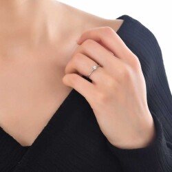 0,18 Karat Solitär Diamantring - 4