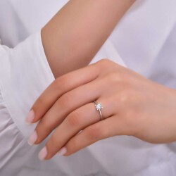 0,18 Karat Solitär Diamantring - 5