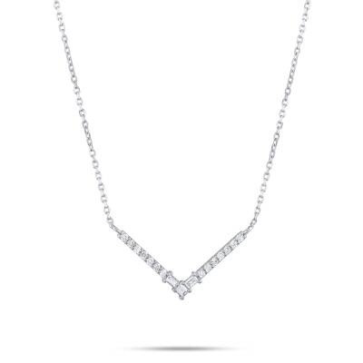 0,19 Karat Diamant Baguette Minimal Kette - 1