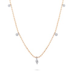 0,19 Karat Diamant Marquise Glücks Kette - 2