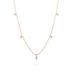 0,19 Karat Diamant Marquise Glücks Kette - 3