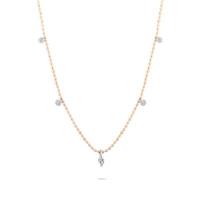 0,19 Karat Diamant Marquise Glücks Kette - 3