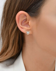 0,20 Karat Effekt Diamant Baguette Herz Ohrringe - 4