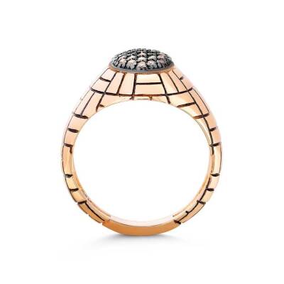 0,20 Karat Brauner Diamantring - 3