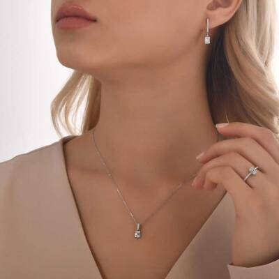 0,21 Karat Diamant Baguette Kette - 5