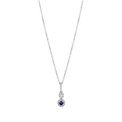 0,21 Karat Diamant Safir Kette - 3