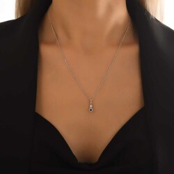 0,21 Karat Diamant Safir Kette - 4