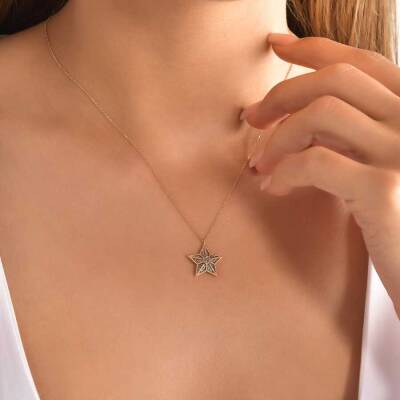 0,21 Karat Stern Form Kette (Klein) - 4