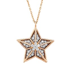 0,22 Karat Diamant Stern Form Kette (Klein) - Star Pırlanta
