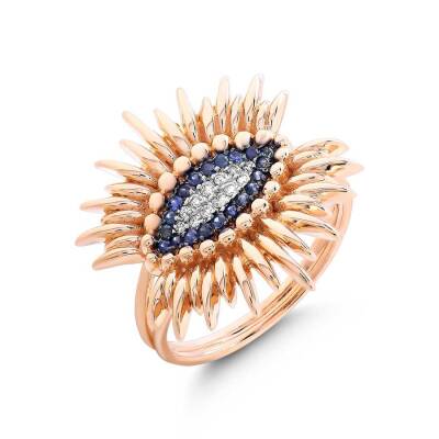 0,22 Karat Safir Diamantring - 2