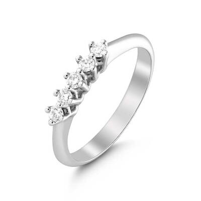 0,23 Karat Fünfstein Diamantring - 2