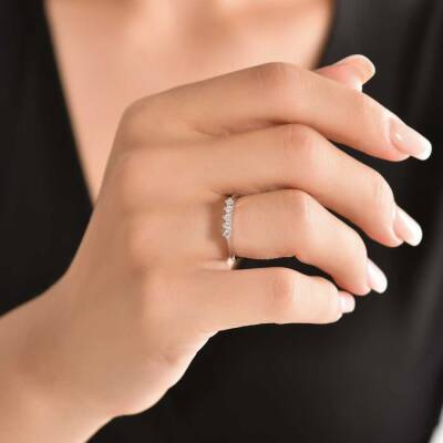 0,23 Karat Fünfstein Diamantring - 4