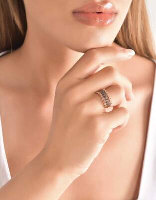 0,24 Karat Brauner Diamantring - 4