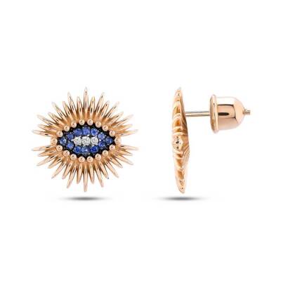 0,24 Karat Diamant Safir Ohrringe - 1