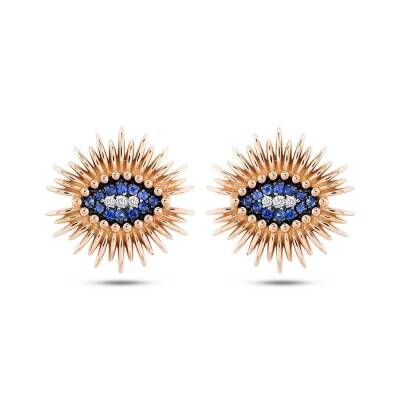 0,24 Karat Diamant Safir Ohrringe - 2