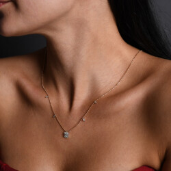 0,25 Karat Diamant Baguette Glücks Kette - 4