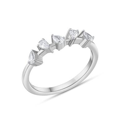 0,28 Karat Fünfstein Diamantring - 3