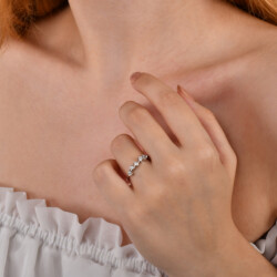 0,28 Karat Fünfstein Diamantring - 4