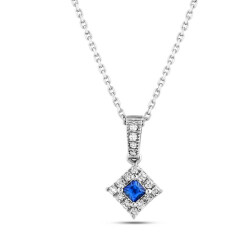 0,29 Karat Diamant Safir Kette - Star Pırlanta
