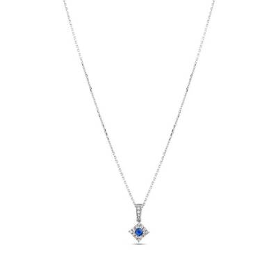 0,29 Karat Diamant Safir Kette - 3