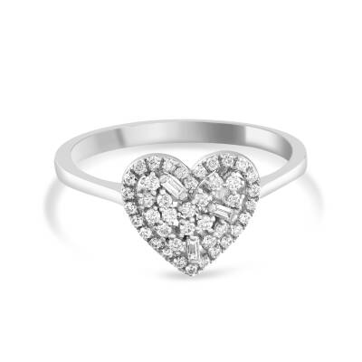 0,30 Karat Herz Design Diamantring - 1