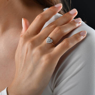 0,30 Karat Herz Design Diamantring - 4