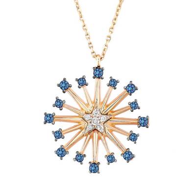 0,30 Karat Diamant Safir Kette - 1