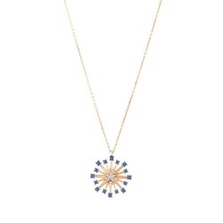 0,30 Karat Diamant Safir Kette - 3