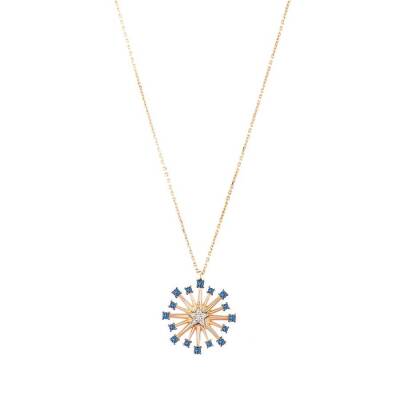 0,30 Karat Diamant Safir Kette - 3