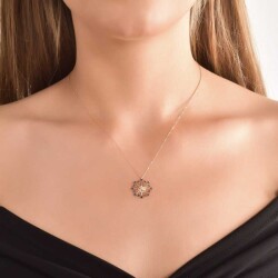 0,30 Karat Diamant Safir Kette - 5