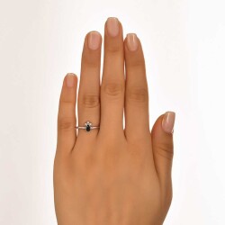 0,30 Karat Safir Diamantring - 4