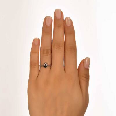 0,30 Karat Safir Diamantring - 4