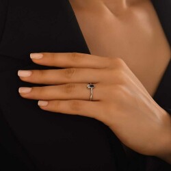 0,30 Karat Safir Diamantring - 5