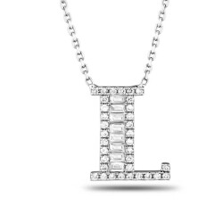 0,33 Karat Diamant (L) Buchstabe Baguette Kette - Star Pırlanta
