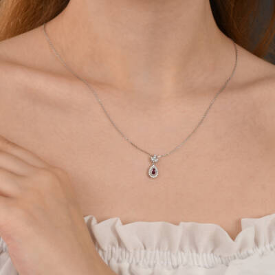 0,33 Karat Diamant Rubin Kette - 5