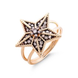 0,34 Karat Diamant Stern Form Ring - 2