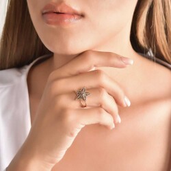 0,34 Karat Diamant Stern Form Ring - 4