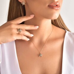 0,34 Karat Diamant Stern Form Ring - 5