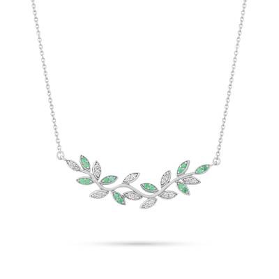 0,34 Karat Diamant Smaragd Kette - 1