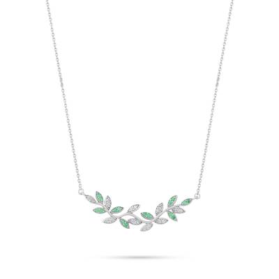 0,34 Karat Diamant Smaragd Kette - 2