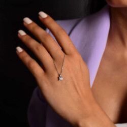 0,35 Karat Diamant Solitär Kette - 4