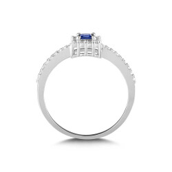 0,37 Karat Safir Diamantring - 3