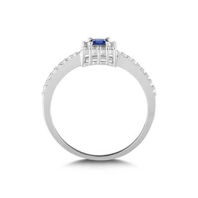 0,37 Karat Safir Diamantring - 3