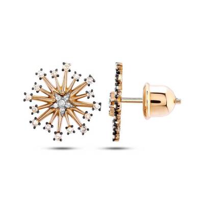 0,38 Karat Brauner Diamant Ohrringe - 1