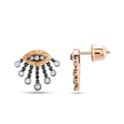 0,38 Karat Brauner Diamant Ohrringe - 1